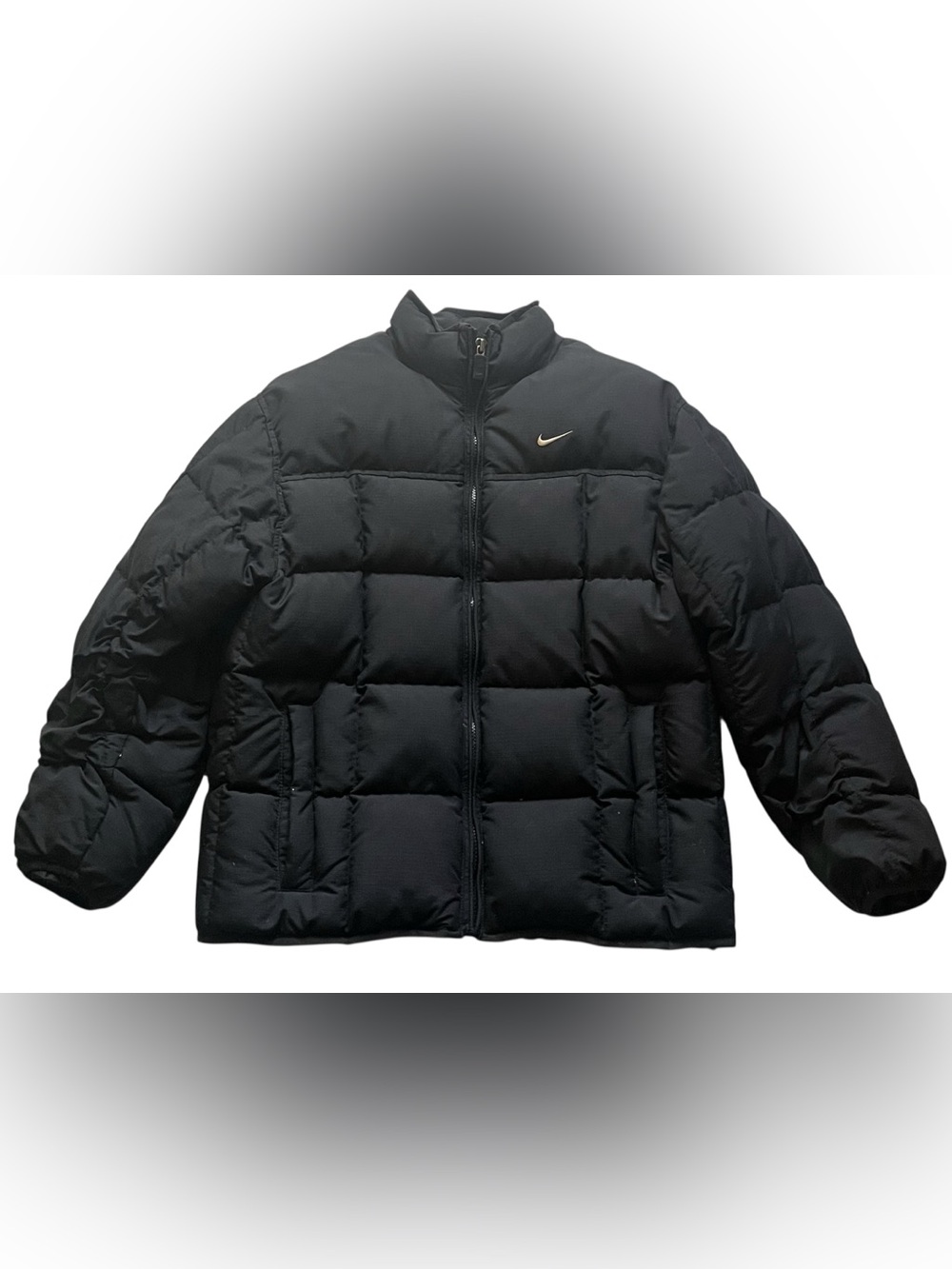VTG 90s Y2K Nike Puffer Down Jacket Youth L 14-16 Fits Women Petite XS-S Black